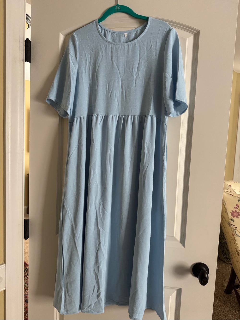 Light Blue Midi Babydoll Dress